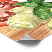 おもしろい水彩野菜台所用品 ポスター (角)