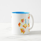 おもしろい水槽に入った二音マグカップ ツートーンマグカップ (正面右)