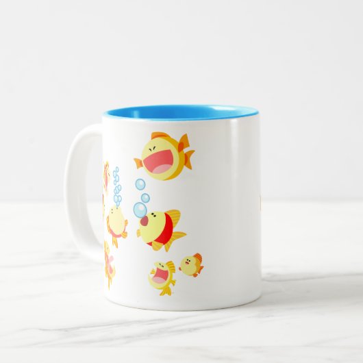 おもしろい水槽に入った二音マグカップ ツートーンマグカップ (正面左)