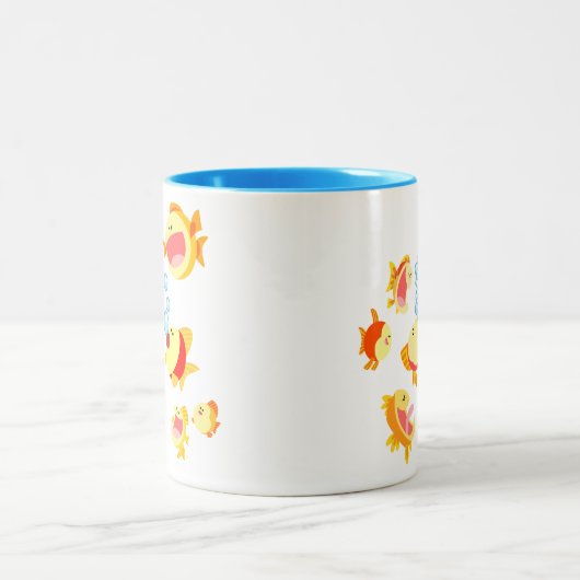 おもしろい水槽に入った二音マグカップ ツートーンマグカップ (中央)