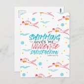 おもしろい水泳と満足度の引用文 ポストカード (正面/裏面)