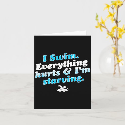 おもしろい水泳名言 カード (黄色い花)