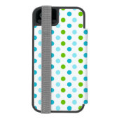 おもしろい水玉模様とストライプiPhone 5Sウォレットケース Incipio iPhoneウォレットケース (フォリオ裏面)