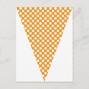 おもしろい水玉模様カラフルオレンジ旗の束 ポストカード