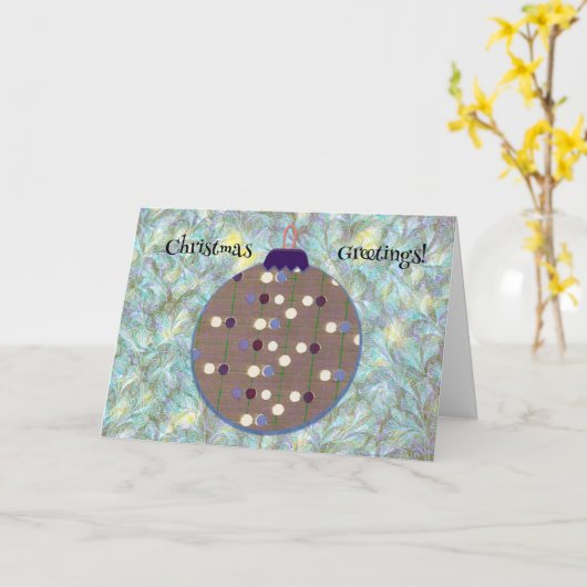 おもしろい水玉模様クリスマスオーナメントヴィンテージカード カード (黄色い花)