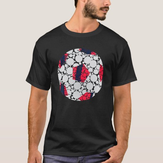 おもしろい水玉模様サッカー愛好家国際的 Tシャツ (正面)