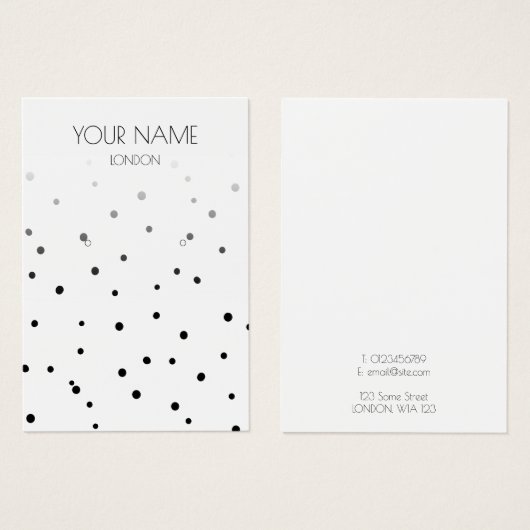 おもしろい水玉模様パターンイヤリング表示カード (正面&裏面)