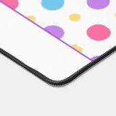 おもしろい水玉模様ピンクパープルブルー デスクマット (コーナー)