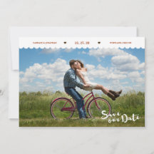 おもしろい水玉模様ブラシスクリプト写真Save the Date