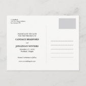 おもしろい水玉模様ブラシスクリプト写真Save the Date 案内ポストカード (裏面)