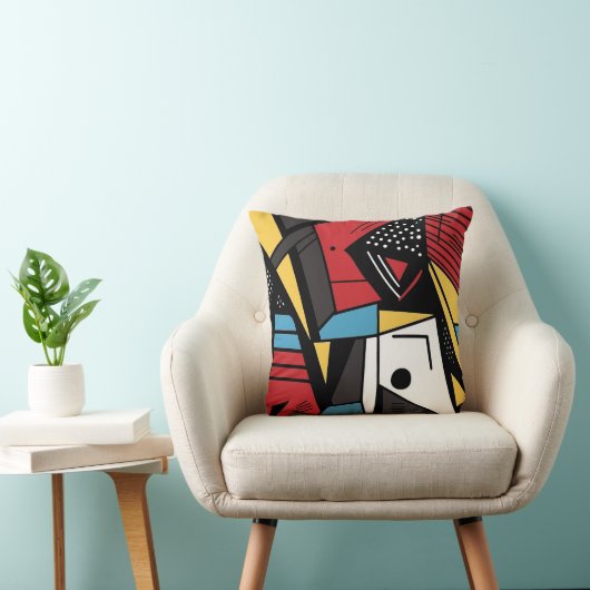 おもしろい水玉模様幾何学的キュービスト抽象芸術 クッション (椅子)