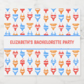 おもしろい水着プールパーティーパーソナライズされたバチェロレッテ スパークリングワインラベル (シングルラベル)