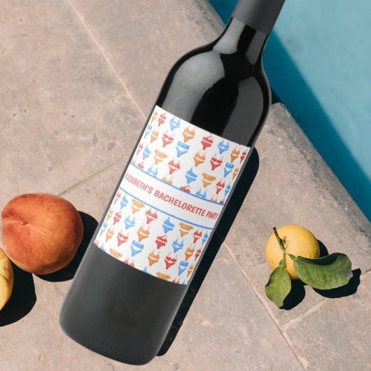 おもしろい水着プールパーティーパーソナライズされたバチェロレッテ スパークリングワインラベル