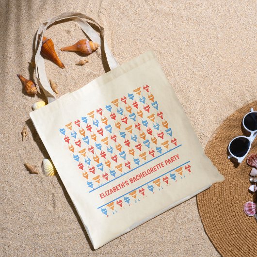 おもしろい水着プールパーティーパーソナライズされたバチェロレッテ トートバッグ