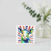 おもしろい水色カラフル エンクロージャーカード (スタンド正面)