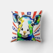 おもしろい水色カラフル クッション (裏面)