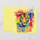 おもしろい水色カラフル セーブザデート (正面/裏面)