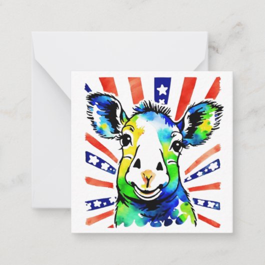 おもしろい水色カラフル ノートカード (正面)