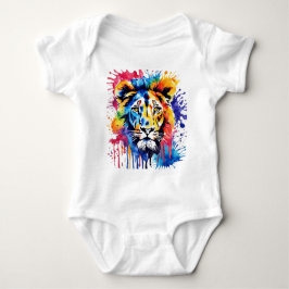 おもしろい水色カラフル ベビーボディスーツ