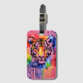 おもしろい水色カラフル ラゲッジタグ (正面縦)