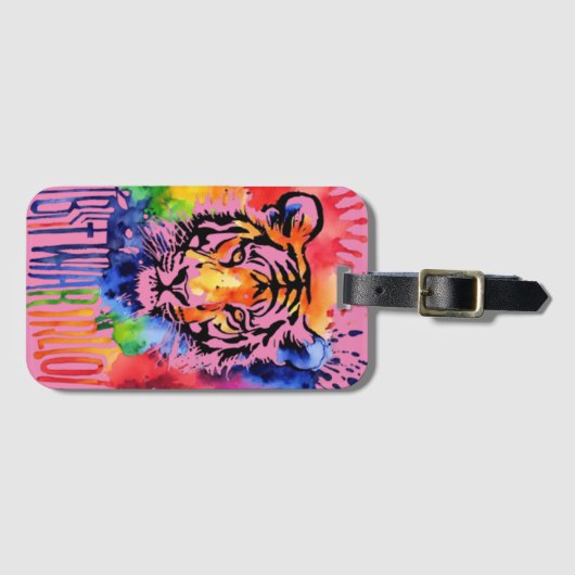 おもしろい水色カラフル ラゲッジタグ (正面横)