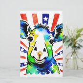 おもしろい水色カラフル 便箋 (スタンド正面)