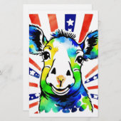 おもしろい水色カラフル 便箋 (正面/裏面)