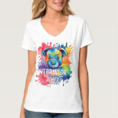 おもしろい水色カラフル Tシャツ (正面)