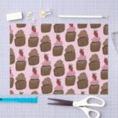 おもしろい水色チョコレートカップケーキギフト 薄葉紙 (クラフト)