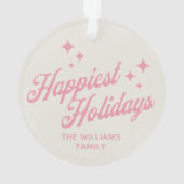 おもしろい水色ディスコボールオーナメントファミリー名 オーナメント (裏面)