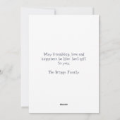 おもしろい水色バードクリスマス シーズンカード (裏面)