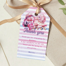 おもしろい水色ローラブレード誕生日 ギフトタグ