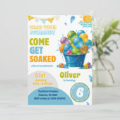 おもしろい水風船誕生日招待状テンプレート 招待状 (スタンド正面)