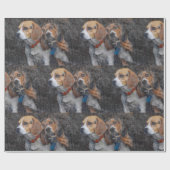 おもしろい汚れた防風雨戸のビーグル犬 ラッピングペーパー (フラット)