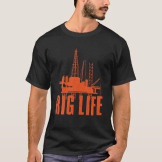 おもしろい油リグアートメンパパ油フィールドラウネックリグ Tシャツ