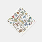 おもしろい沿岸ビーチイラストレーション スタンダードカクテルナプキン (角)