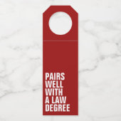 おもしろい法科卒業カスタム赤 ボトルネックタグ (正面)