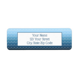 おもしろい波型の淡色から濃い青のグラデーション ラベル