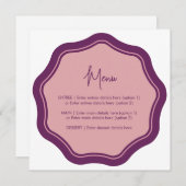 おもしろい波状メニュー紫とピンク メニュー (正面/裏面)