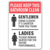 おもしろい浴室標識 シール (正面)