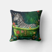 おもしろい浴槽の中のユニコーン・ゼブラ クッション (裏面)