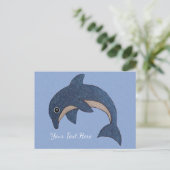 おもしろい海イルカのように青い白い輝き ポストカード (スタンド正面)