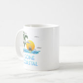 おもしろい海岸帆走航海の夕日 コーヒーマグカップ (正面左)