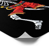 おもしろい海賊スケルトンを持つ男の子のためのハロウィーン ポスター (角)