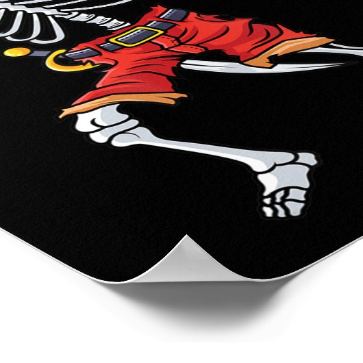 おもしろい海賊スケルトンを持つ男の子のためのハロウィーン ポスター (角)