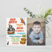 おもしろい海賊版誕生日招待状と写真 招待状 (スタンド正面)