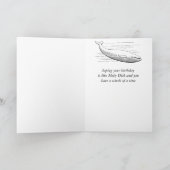 おもしろい海賊船とクジラ誕生日ユーモア カード (内部)