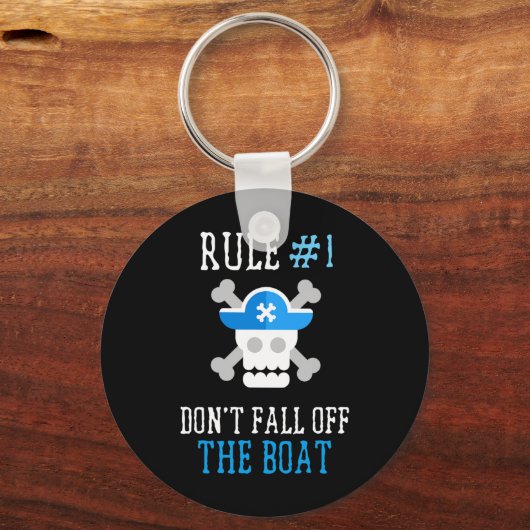おもしろい海賊規定は船上の男の秋をオフにしない キーホルダー (正面)