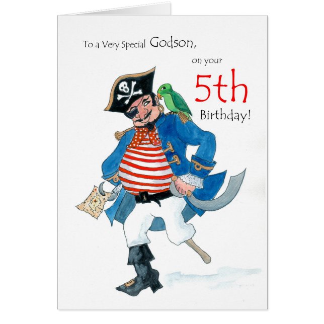 おもしろい海賊5誕生日カードforゴッドソン (正面)