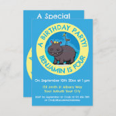 おもしろい海馬の生誕パーソナライズされた生漫画 招待状 (正面/裏面)